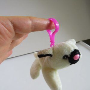 Sheep Ewe Pink Nose BACKPACK CLIP plush mini stuffed animal spring FARM